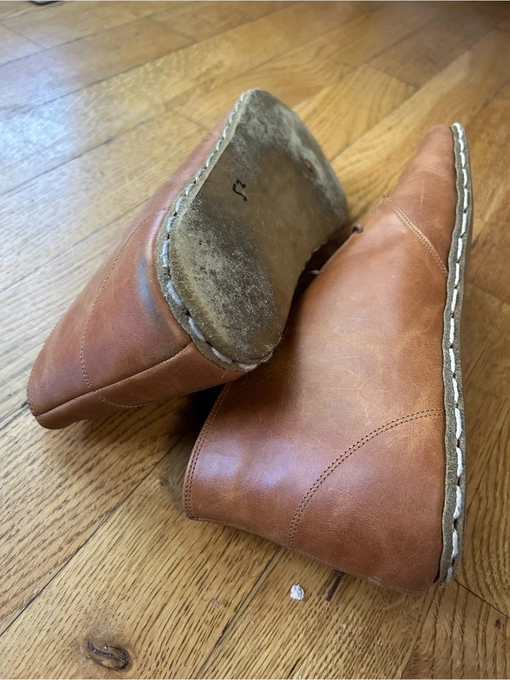Earthing Harmony Barefoot Leather Shoes | Honey Brown | EU 46 | Made in Turkey